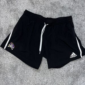 Adidas ECU East Carolina Pirates women’s stretch zipper pockets running shorts L